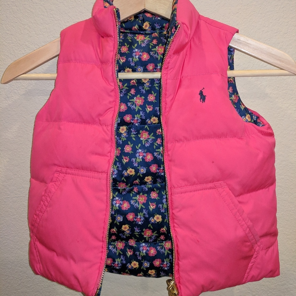 Girls Ralph Lauren REVERSIBLE puffer vest!